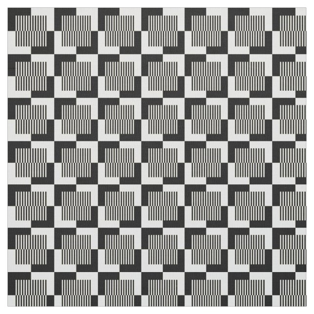 Retro Schwarzes u. TAN-Muster Stoff (Muster)