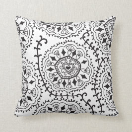 Retro schwarzes u. weißes Muster-Wurfs-Kissen Kissen
