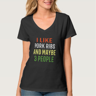 Retro-Schweinerippchen Ich mag Schweinerippchen un T-Shirt
