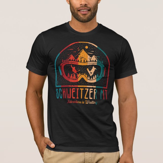 Retro Schweitzer Mountain Ski Sunset T - Shirt (Vorderseite)