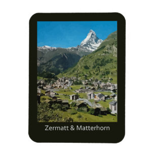 Retro Schweizerreise Zermatt und Berg Matterhorn Magnet