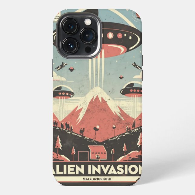 Retro-Sci-Fi-Abenteuer-iPhone-Hülle 🚀👽 iPhone Hülle (Rückseite)