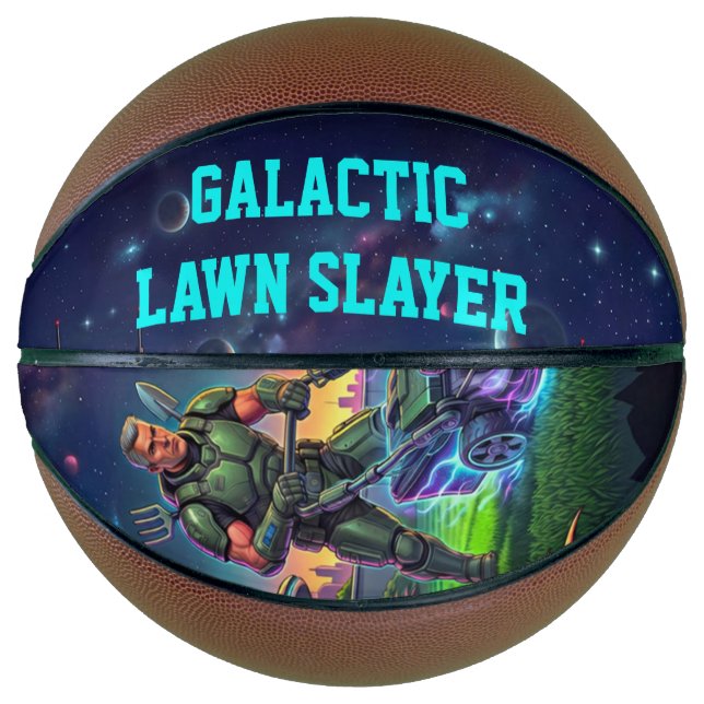 Retro-Sci-Fi-Astronaut-Galactic-Rasen-Comic-Ball Basketball (Vorderseite)