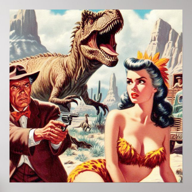 Retro-Sci-Fi-Button nach oben Poster (Vorne)