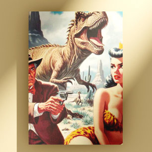 Retro-Sci-Fi-Button nach oben Postkarte