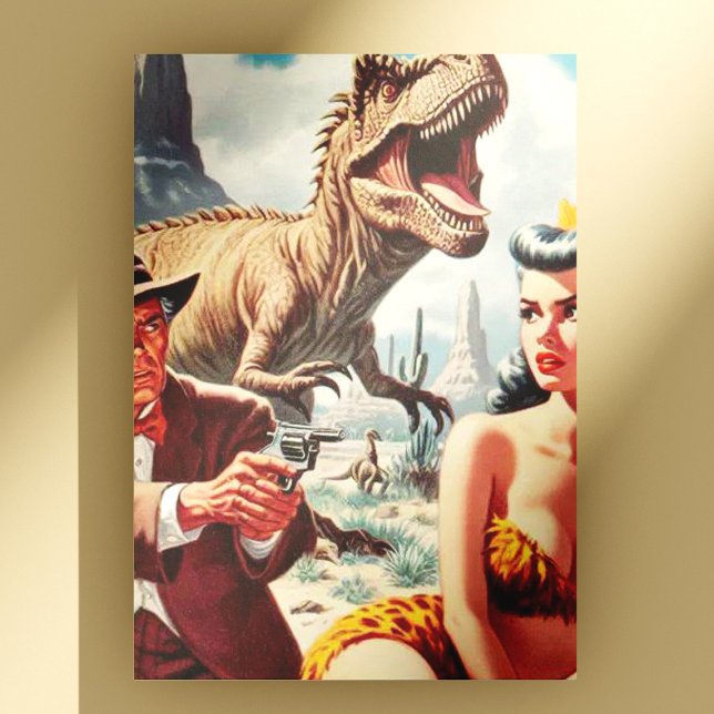 Retro-Sci-Fi-Button nach oben Postkarte (Von Creator hochgeladen)