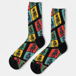 Retro Sci Fi Cartoon Roboter Socken