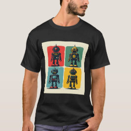 Retro Sci Fi Cartoon Roboter T-Shirt