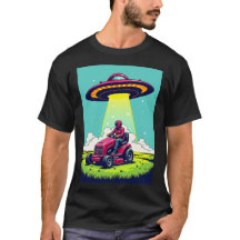 Retro Sci Fi Cartoon Rocket Ship and Lawnmäwer
