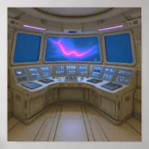 Retro-Sci-Fi-Cockpit: Kunst der Pilot-Uplink-Konso