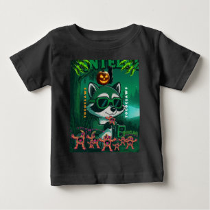 Retro-Sci-Fi-Comic-Waschbären-Kunstwerk mit Neon-G Baby T-shirt