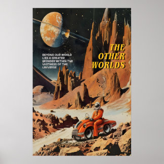 Retro-Sci-Fi-Kunstgalerie Galactic Scooter Ride Poster