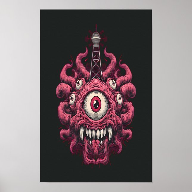 Retro-Sci-Fi-Mind-Control-Augenposter Poster (Vorne)