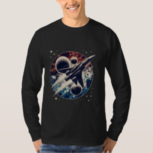 Retro-Sci-Fi-Raketenraumschiff Vintage Weltraumrei T-Shirt