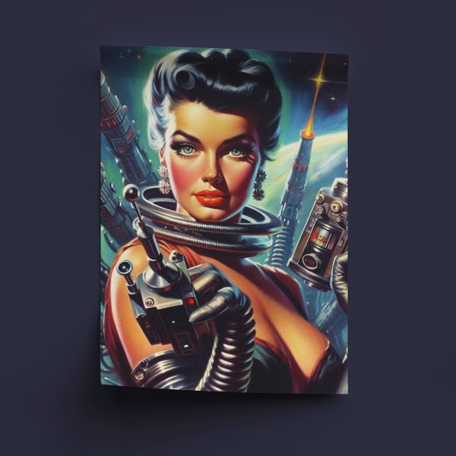 Retro Sci-Fi weibliche Malerei Seidenpapier (Von Creator hochgeladen)