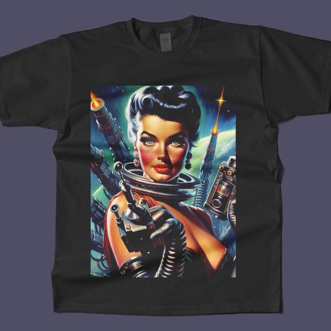 Retro Sci-Fi weibliche Malerei T-Shirt (Von Creator hochgeladen)