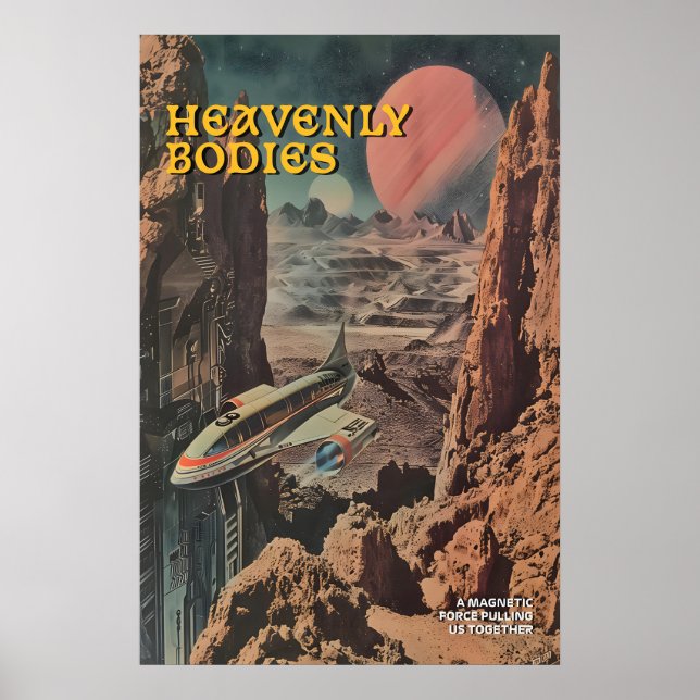 Retro-Sci-Fi-Weltraum-Explorations-Kunstprint Vint Poster (Vorne)