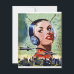 Retro-Science Fiction Einladung<br><div class="desc">Science Fiction hat im Laufe der Jahre viele Formen angenommen und Fantasie ausgelöst. Dieses Retro-Design der Science Fiction aus vergangenen Jahren ist ein interessanter Einblick in die Entwicklung der Dinge. Dieses Retro-Design der Science Fiction sieht auf diesen Einladungen großartig aus</div>