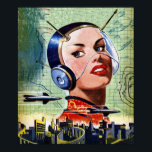 Retro-Science Fiction-Poster Poster<br><div class="desc">Science Fiction hat im Laufe der Jahre viele Formen angenommen und Fantasie ausgelöst. Dieses Retro-Design aus vergangenen Jahren ist eine interessante Idee,  wie sich die Dinge entwickeln können. Dieses Retro-Science Fiction-Design sieht auf diesem Poster großartig aus. Perfekt für sich selbst oder als Geschenk</div>