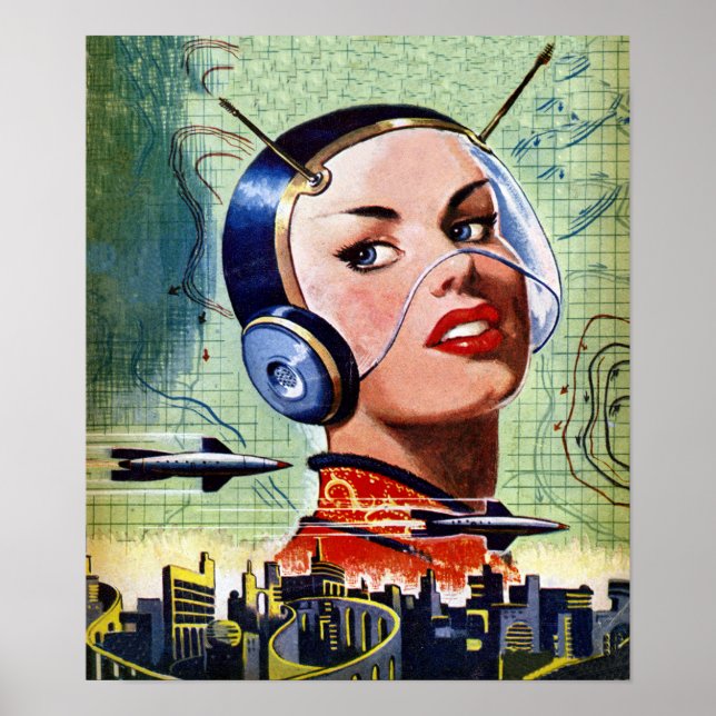 Retro-Science Fiction-Poster Poster (Vorne)