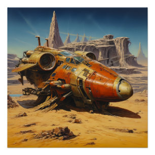 Retro-Science-Fiction-Szene Poster