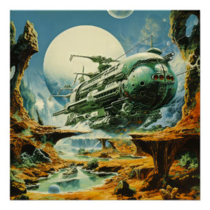 Retro-Science-Fiction-Szene Poster