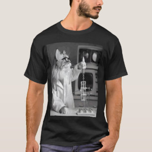 Retro Science Katze - STEM - Neugier Katzenlabor - T-Shirt