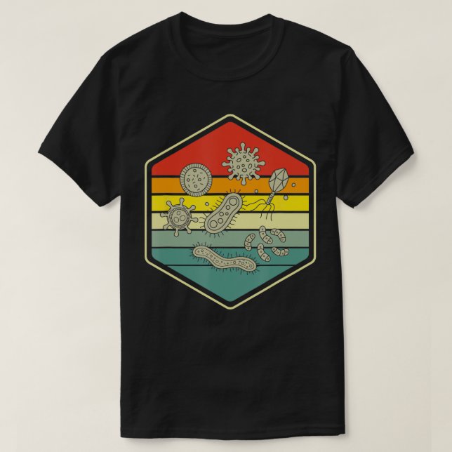 Retro Science Nerd Gift Microbiology Bacteria Biol T-Shirt (Design vorne)