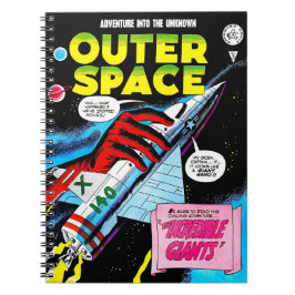 Retro SciFi Adventure Outer Space Comic Cover Notizblock