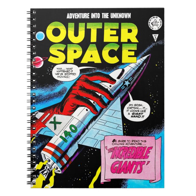 Retro SciFi Adventure Outer Space Comic Cover Notizblock (Vorderseite)