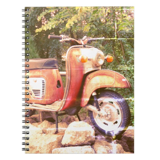 Retro Scooter-Foto-Notebook Notizblock (Vorderseite)