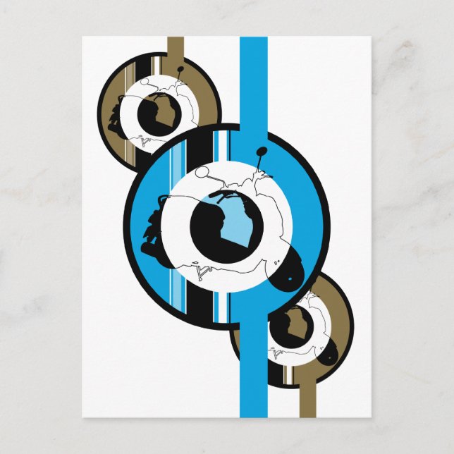 Retro Scooter Mod Postkarte (Vorderseite)