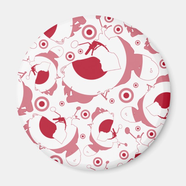 Retro Scooter-Silhouette-Magnet Magnet (Vorne)