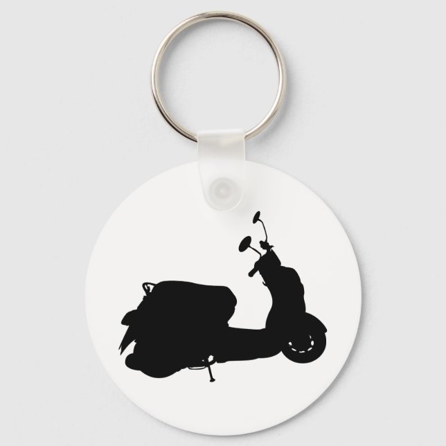 Retro Scooter-Silhouette Schlüsselanhänger (Vorderseite)
