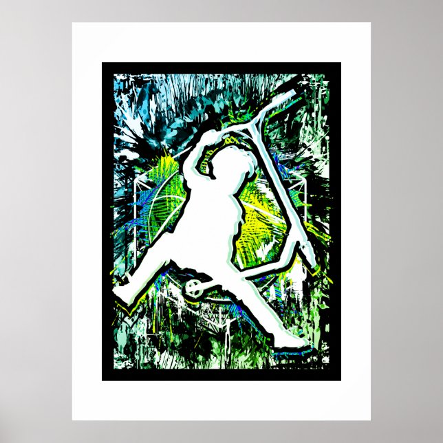 Retro Scooter - Stuntscooter - Kick Stunt Scooter Poster (Vorne)