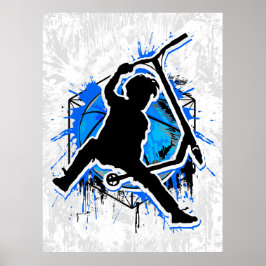 Retro Scooter - Stuntscooter - Kick Stunt Scooter Poster