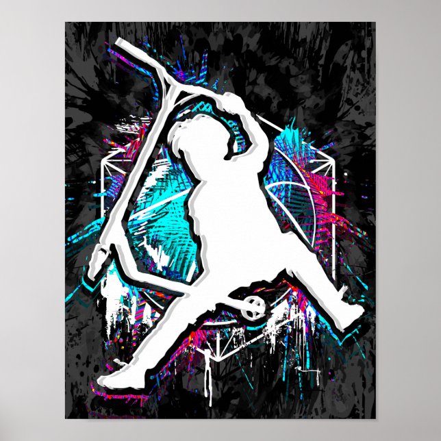 Retro Scooter - Stuntscooter - Kick Stunt Scooter Poster (Vorne)