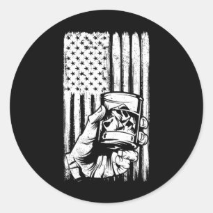 Retro Scotch Bourbon Whisky 4. Juli Runder Aufkleber