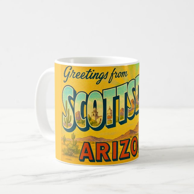 Retro Scottsdale Arizona Tasse (Vorderseite Links)