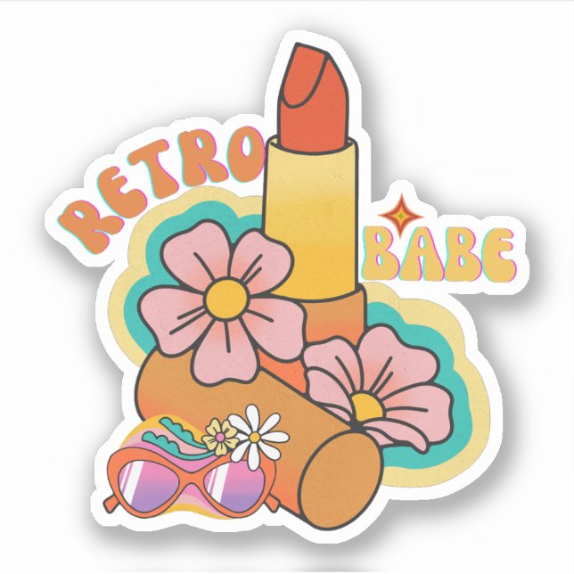 Retro-Scrapbook Ästhetik & Trendy Aufkleber (Vorderseite)