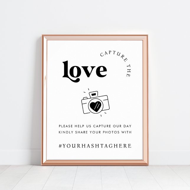 Retro Script Capture the Liebe Camera Wedding Sign Poster (Von Creator hochgeladen)