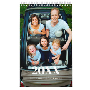 Retro-Script-Foto der 2026-Familie Kalender
