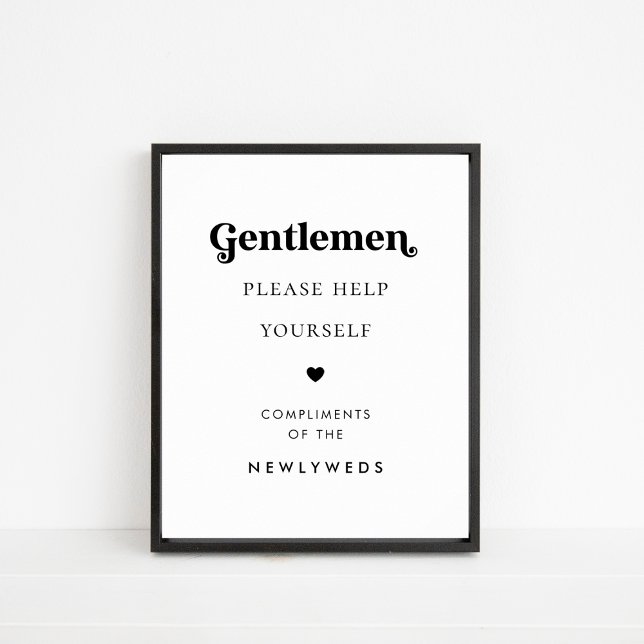 Retro Script Gents Bthroom Basket Wedding Sign Poster (Von Creator hochgeladen)