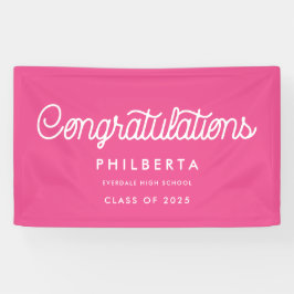 Retro Script Graduation Party Glückwünsche Banner
