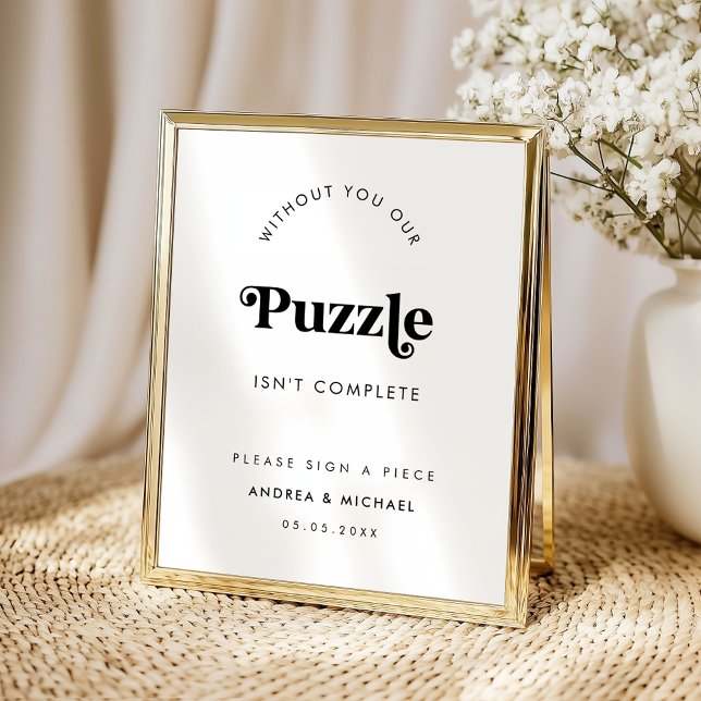 Retro Script Minimalistisch Guestbook Wedding Sign Poster (Von Creator hochgeladen)