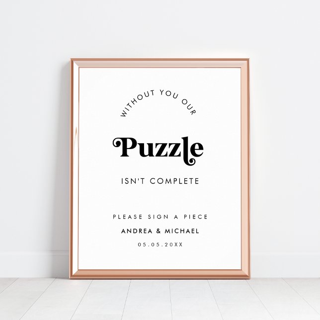 Retro Script Minimalistisch Guestbook Wedding Sign Poster (Von Creator hochgeladen)