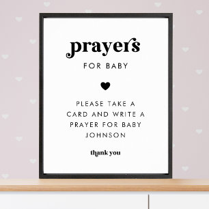 Retro Script Prayers für Baby Shooting Sign Poster