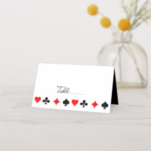 Retro-Script-Tisch Las Vegas Glücksspiel-Kartensym Platzkarte