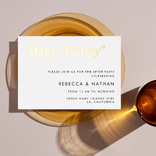 Retro-Script-Typografie-Hochzeits- After Party Rea Folieneinladung