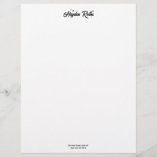 Retro Script Typografie Schwarz/Weiß Briefbogen